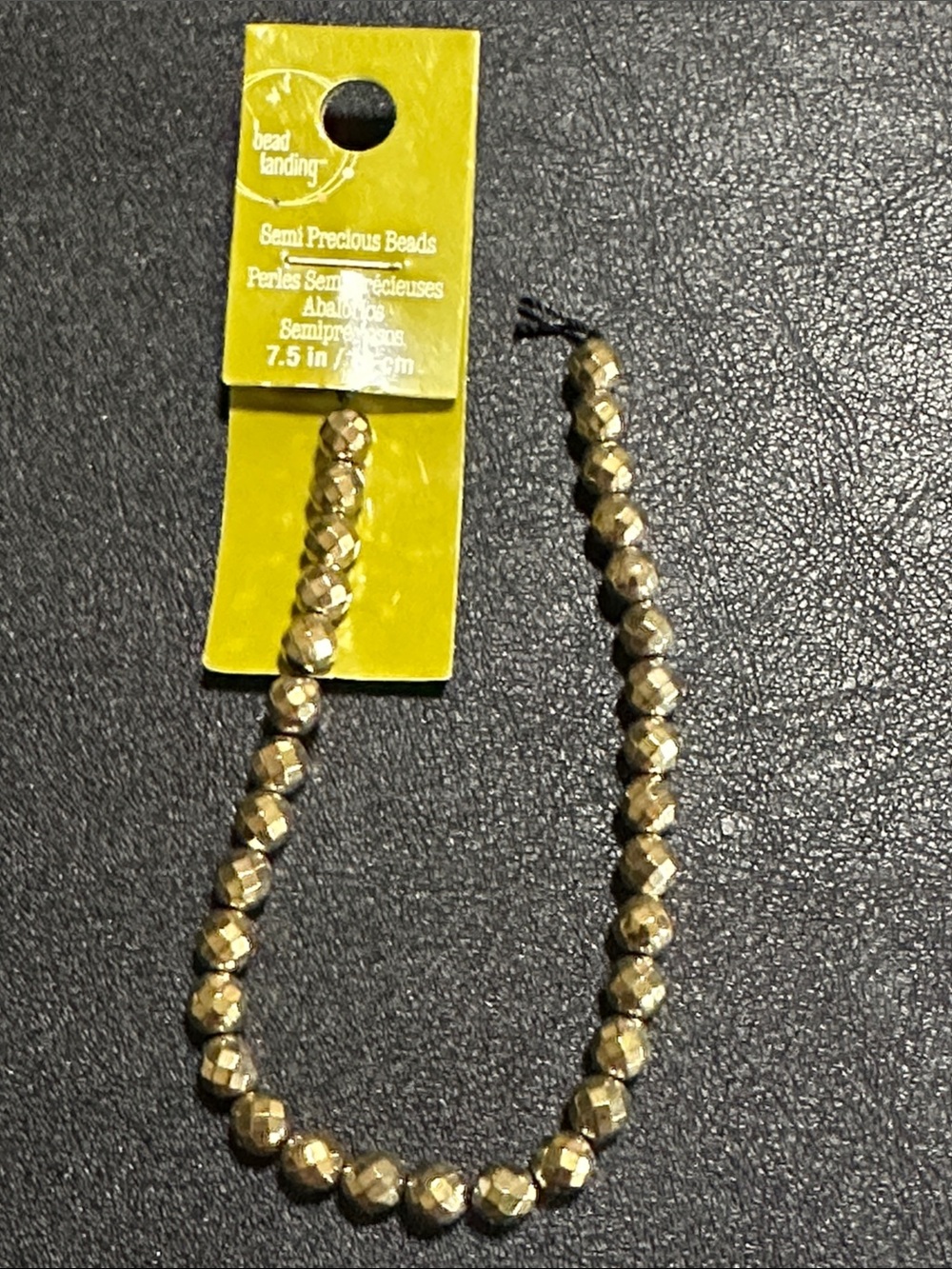 14.  Bead Landing Semi Precious Gold Luster Hematite 6mm Stone Beads